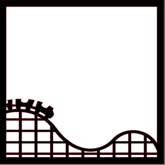 Roller Coaster die cut Scrapbook Cardstock Overlay 12x12