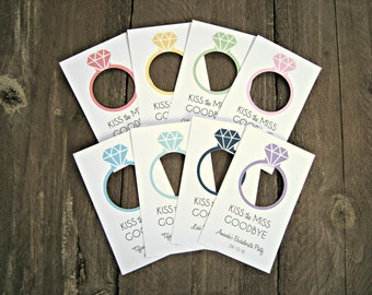Kiss the Miss Goodbye- Bridal Shower, Engagement Party or Bachelorette Party Favor Tags- Lip Balm Tags, EOS Lip Balm Tags