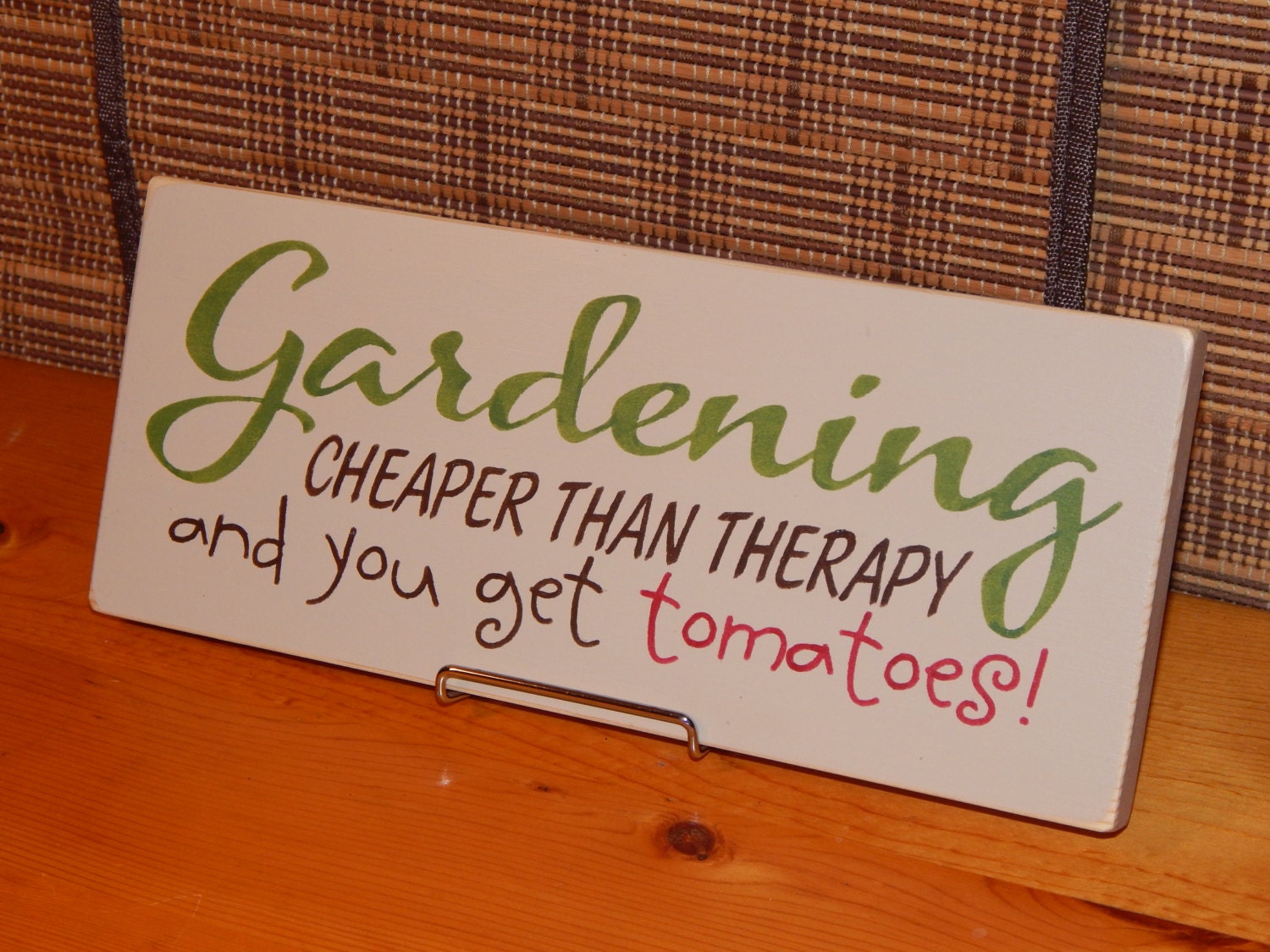 Wooden Gardening Cheaper Than Therapy Sign