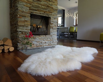 Original, Natural GIANT Rug XXL 50" x 30" White Genuine Natural Sheepskin Rugs Exclusive Rug Area Rugs Carpet Outdoor Rugs Cheap Rugs Shag