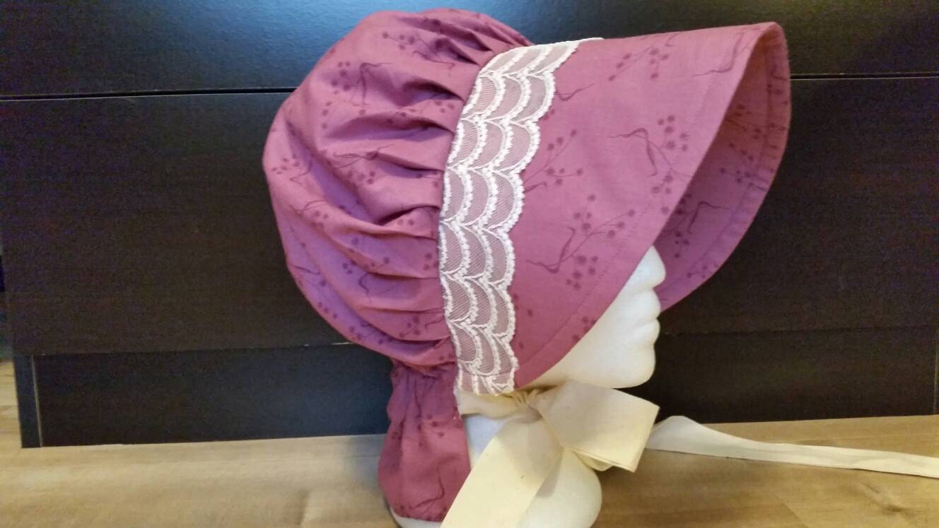 Pioneer half apron with matching bonnet set Pioneer Costume