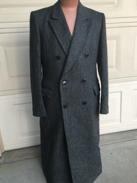 Vintage Men's Yves Saint Laurent YSL Wool Tweed Overcoat