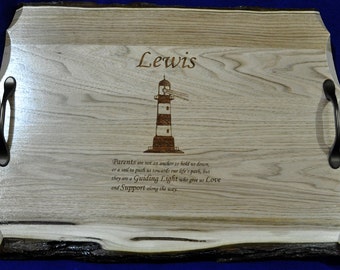 Wedding Gift To Parents ~ Parents Gift ~ Lighthouse Gift ~ Engraved Serving Tray ~ Parents Of The Bride Gift ~ Parents Of The Groom Gift ~