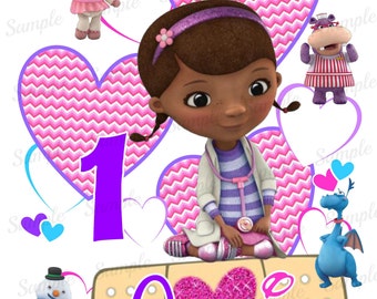 Doc McStuffins Iron On Tshirt Transfer - Disney Inspired Printable - shirt - Birthday Girl - Digital - personalized customized