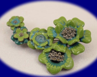 Vintage Enameled Pot Metal Brooch Flower Brooch Vintage Jewelry Vintage Brooch