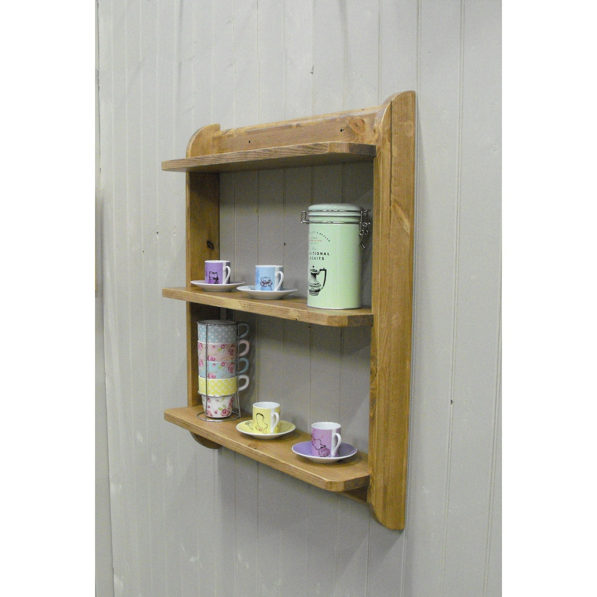 Wall mounted shelf unit. Kitchen shelves or cd dvd and