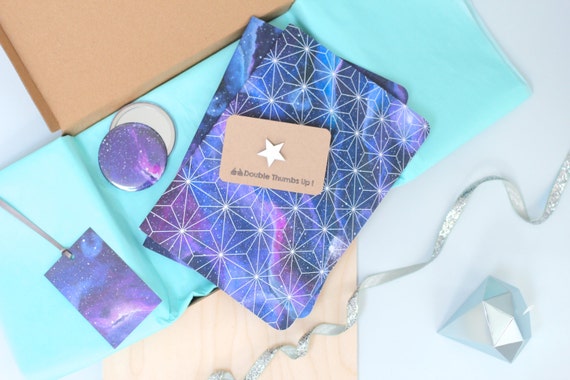 Galaxy Print Stationery Set Space T Set By Thumbsupx2 On Etsy