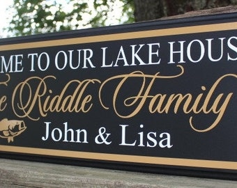 Lake house welcome sign-welcome to our lake house-personalized lake sign-lake house decor-lake home wood welcome to our home on the lake