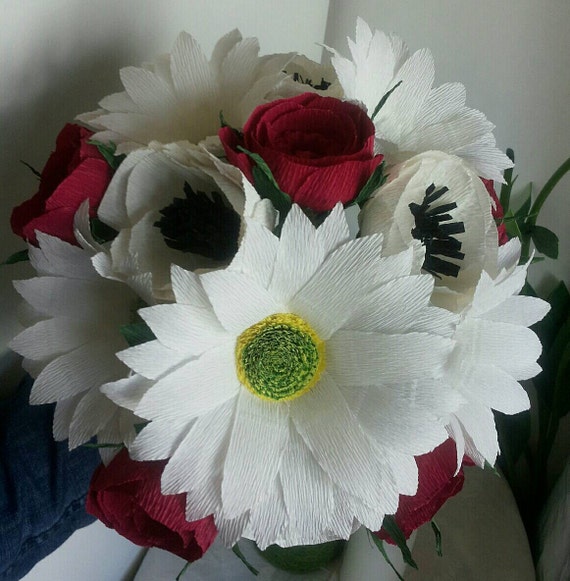 Giant paper flowers bouquet Bridal paper by WeddingArtFlowers