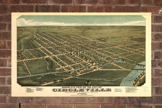Vintage Circleville Print Aerial Circleville Photo Vintage