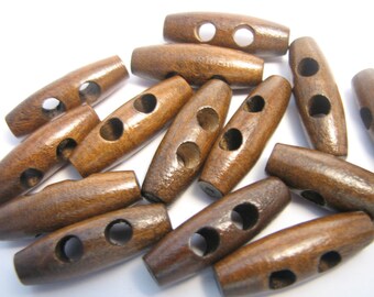 50pcs Toggle Buttons - Wooden Buttons - Coat Buttons - Sewing Buttons - Wood Buttons - 2 Hole Buttons - Wooden Toggle Buttons - B18843H