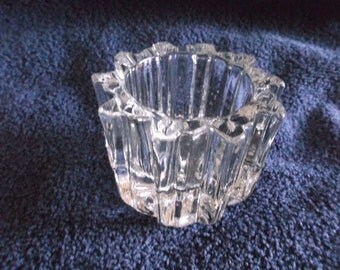 Vintage Avon Votive Round Clear Glass Votive Candle Holder