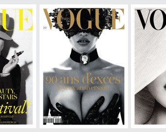 Set of 3 Vogue Cover Magazine Poster Prints - Vogue Print, Vogue Poster, Vogue Art, Vogue Canvas