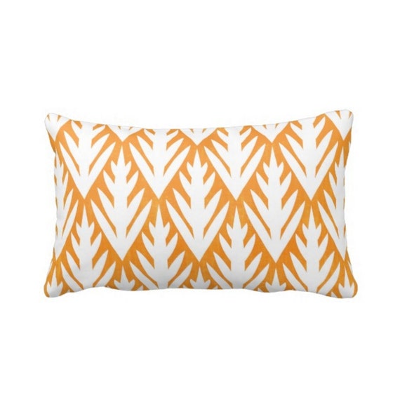Arrows Lumbar Throw Pillow Cover Hermes Orange by PatternBehavior