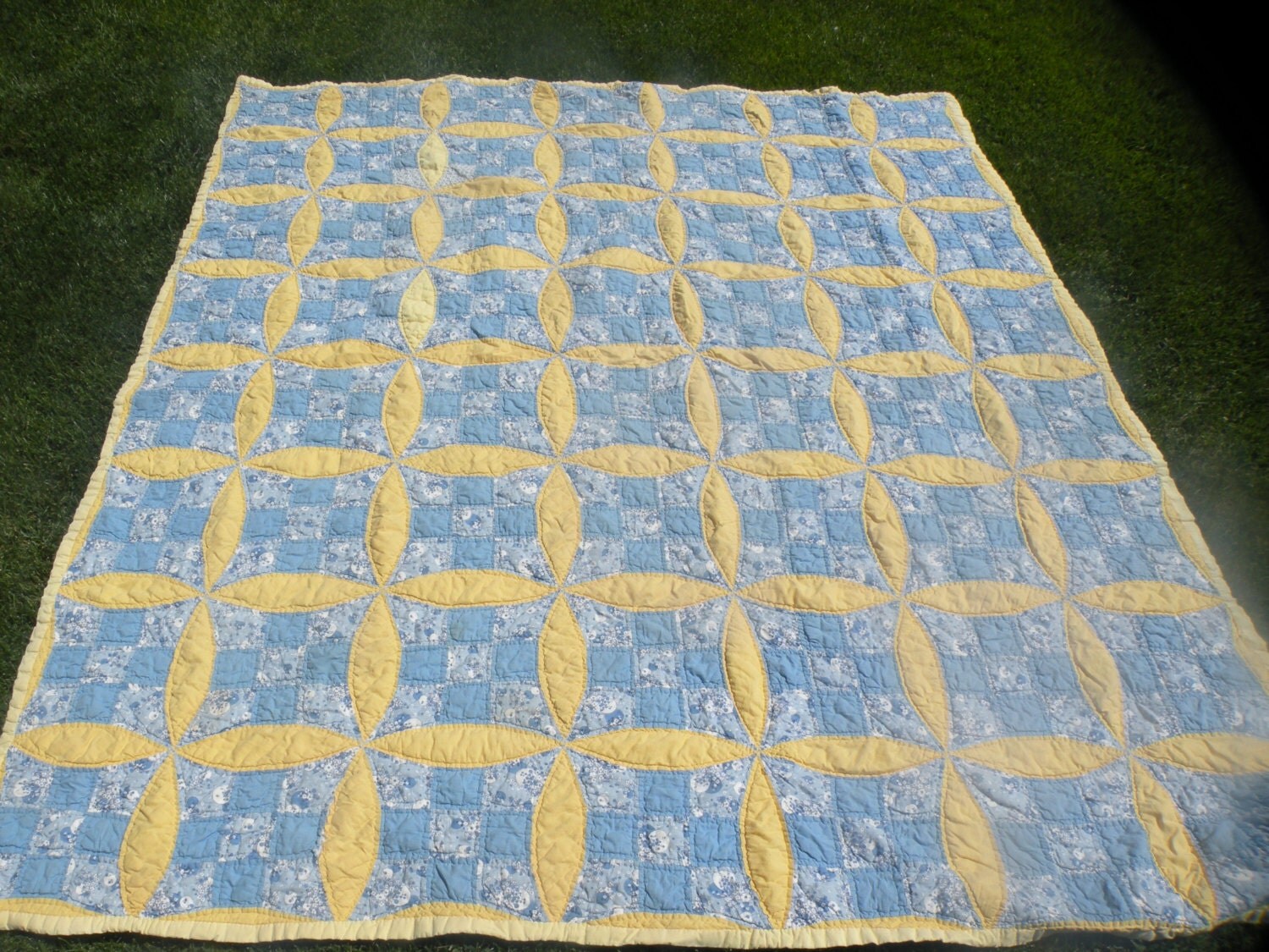 40s Glorified Nine Patch Feed Sack Quilt