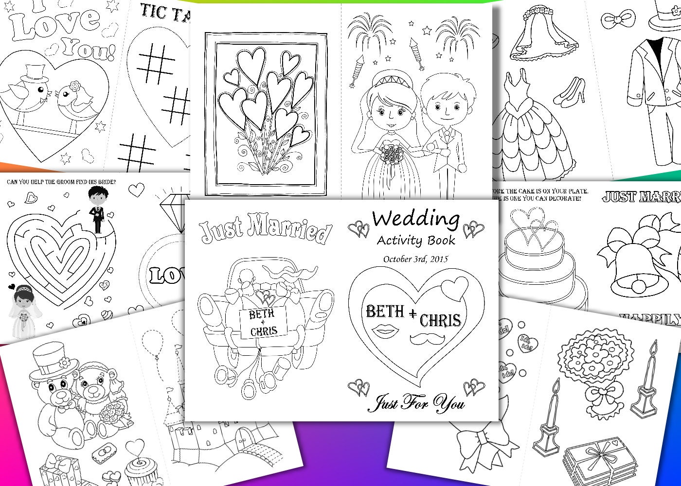 Kids Wedding coloring pages Kids Wedding Activity Book