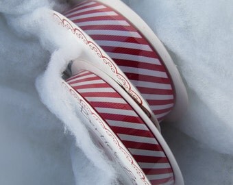 Red and White Candy Stripe Ribbon