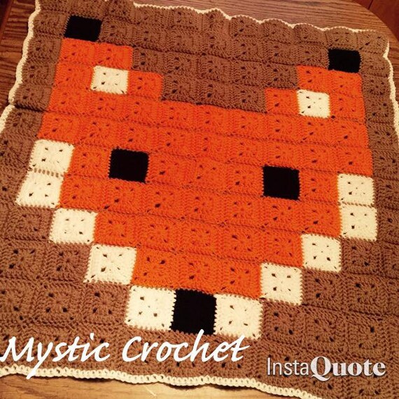 Items similar to Crochet Pixal Fox Baby Blanket ** Pattern ** on Etsy