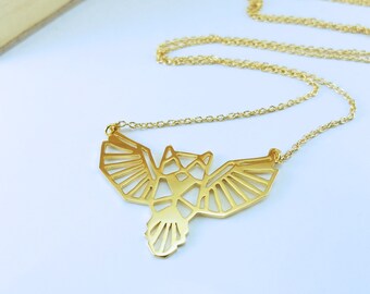 Owl Necklace, Origami Necklace, Bird Necklace, Animal Necklace, Geometric Necklace, Owl Jewelry, Bird Jewelry, Bird Lovers, Birthday gifts