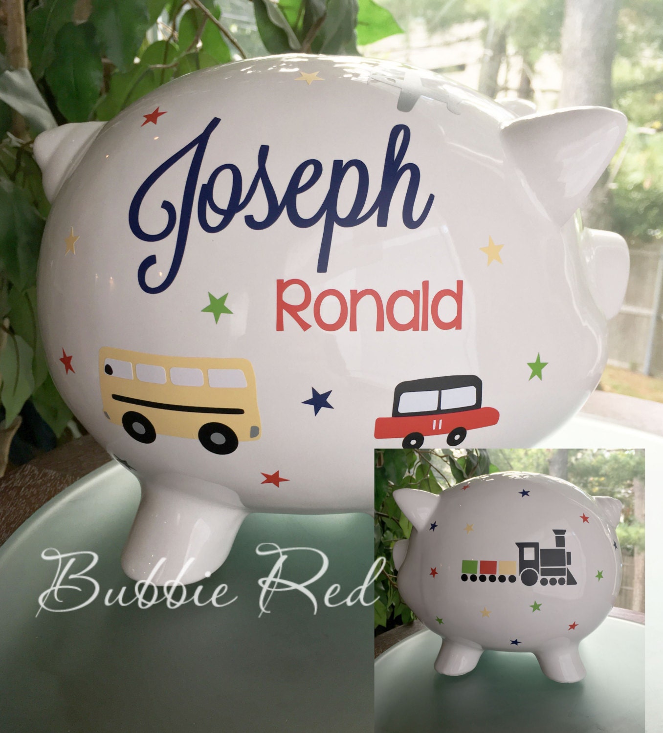 Personalized Piggy Bank Baby Boy Piggy Bank Baby Gift