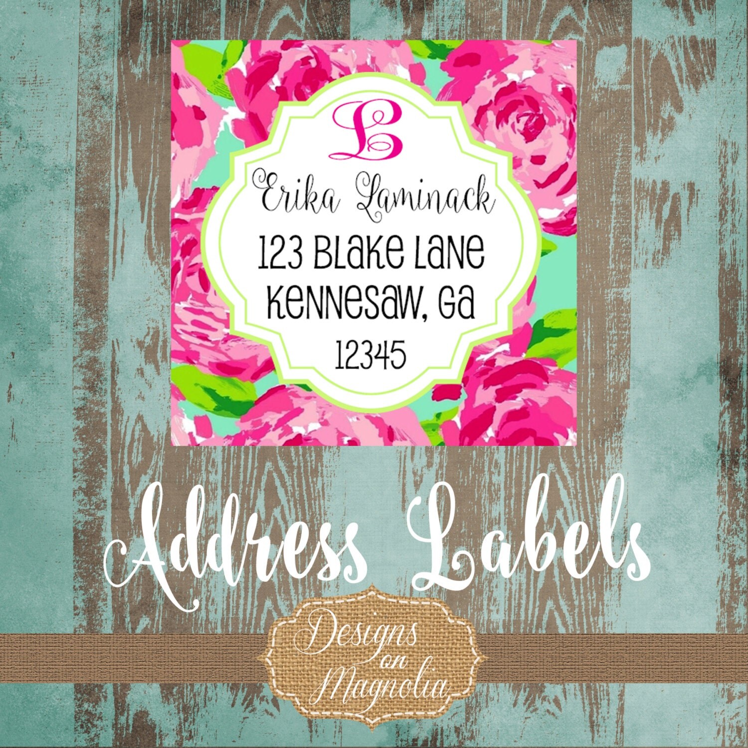 Lilly Pulitzer Inspired Address Labels by DesignsOnMagnolia