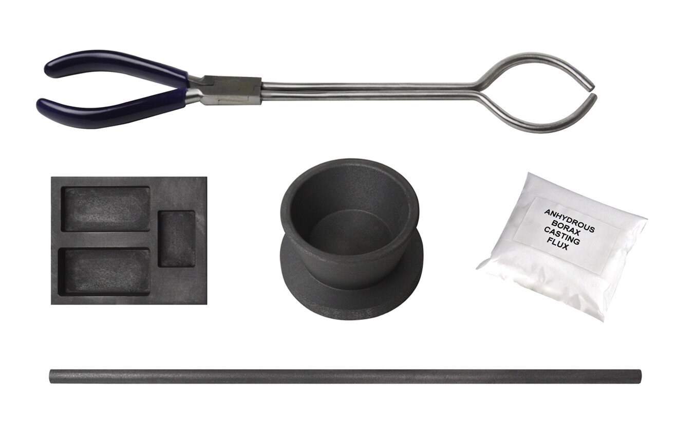 2 5 10 oz Gold Combo Silver Gold Melting Kit w/ Graphite