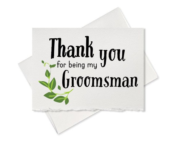 thank you for being my groomsman thank you card wedding best