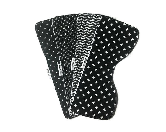 Burp Cloths for Baby Gender Neutral Gift Black White