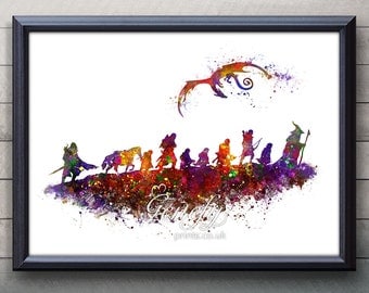 Lord of the Rings The Fellowship of the Ring Watercolor Art Poster Print - Art Watercolor Painting - Home Decor - House Warming Gift