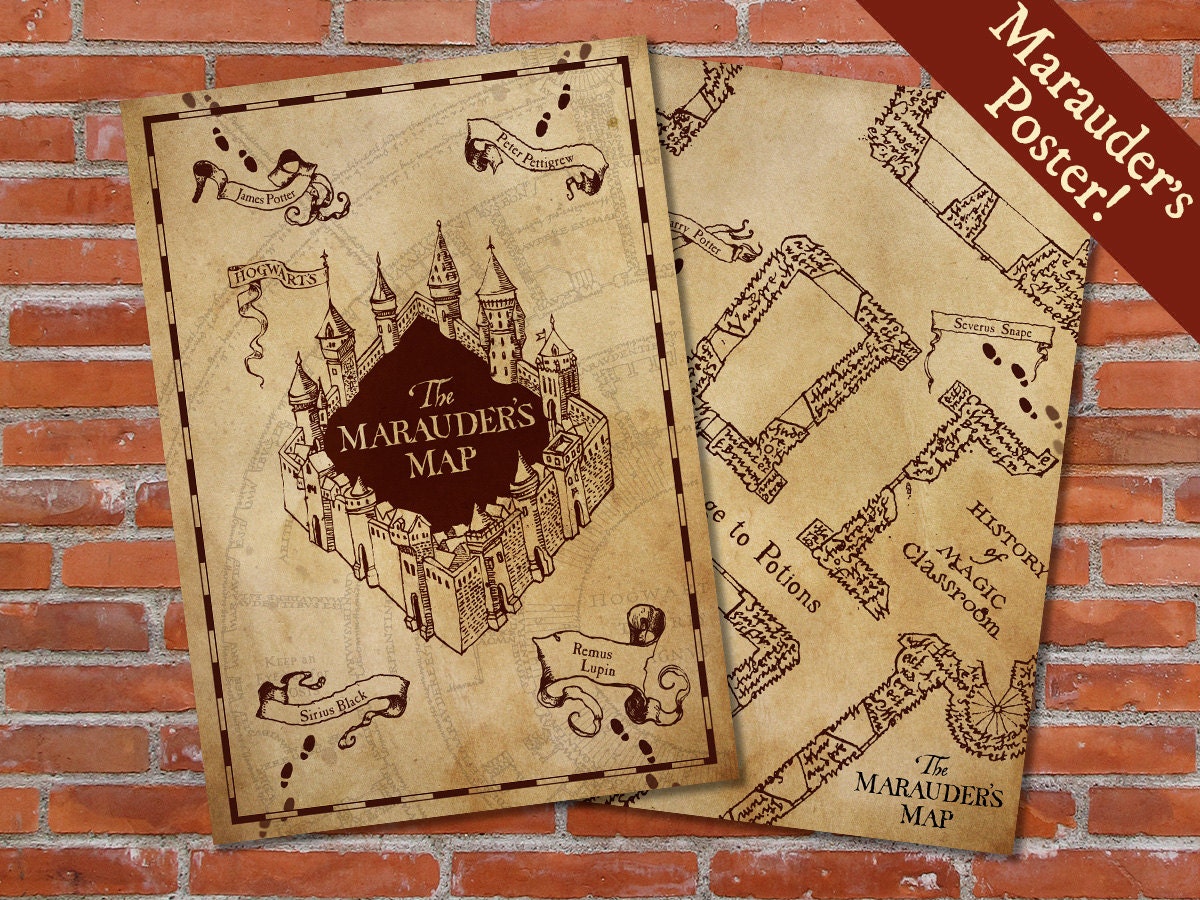 PRINTABLE Marauder's Map Art Double Poster Harry Potter
