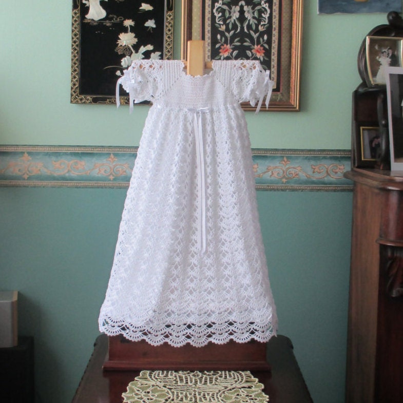 Handmade Lace Crochet Christening Gown