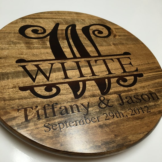 Custom Lazy Susan Personalized Lazy Susan Wood by WoodenThatBeFun