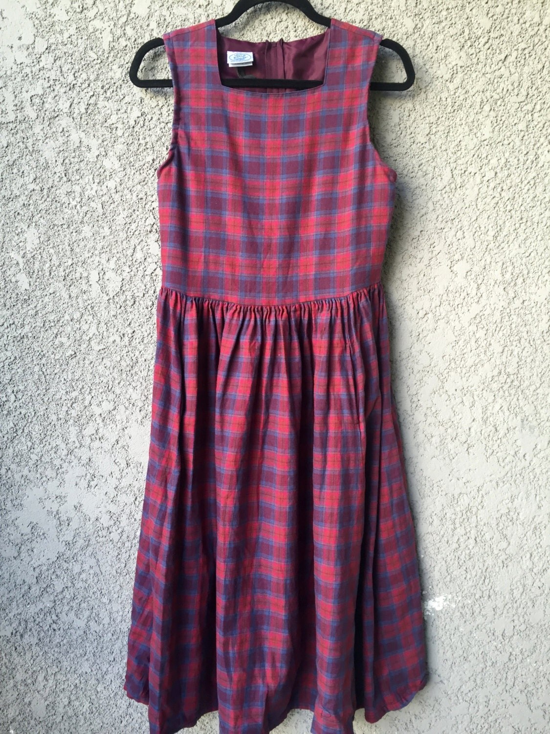 Red Plaid Laura Ashley midi dress