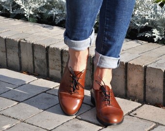 Gatsby - Womens Oxfords, Handmade Oxfords, Brown shoes, Oxfords for women, Vintage Shoes, Custom Shoes, FREE customization!!!