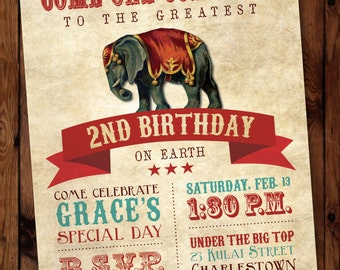 Circus Invitation/Circus Birthday Invitation/Carnival Invitation/Carnival Birthday invitation/Vintage Circus Invitation/Circus Theme/#001