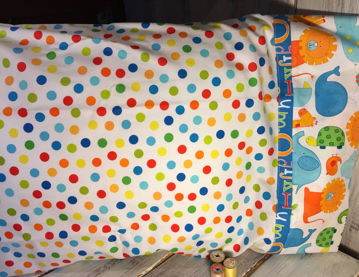 Primary Polka Dot Corton Pillowcase Homemade Free Shipping