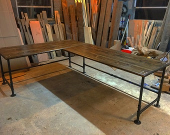 Industrial Pipe L Shaped Desk Industrial Pipe L Shaped Desk