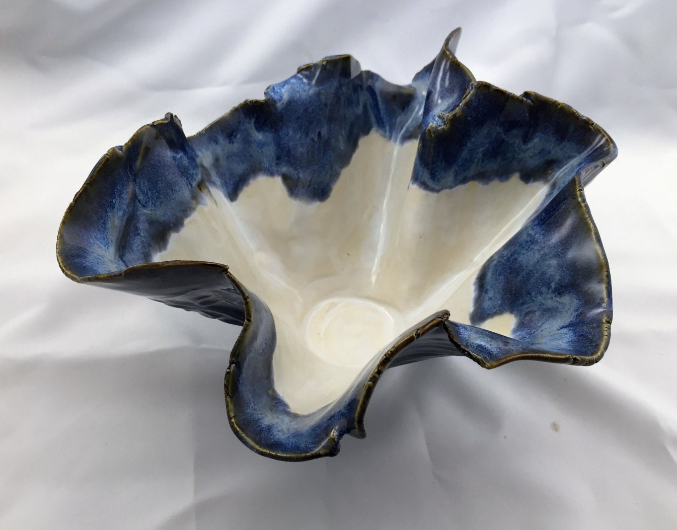Ceramic Bowl Hand Built Pottery Original Art Free Form