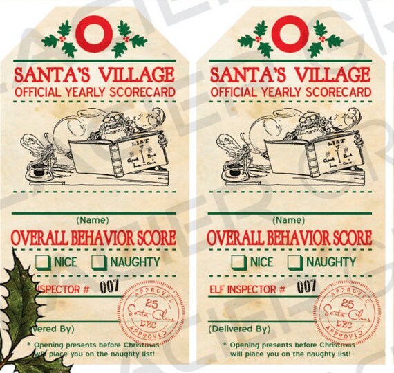 santa tags template