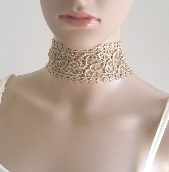Choker Lace Choker Gold Lace Choker Gold Choker Thick Lace