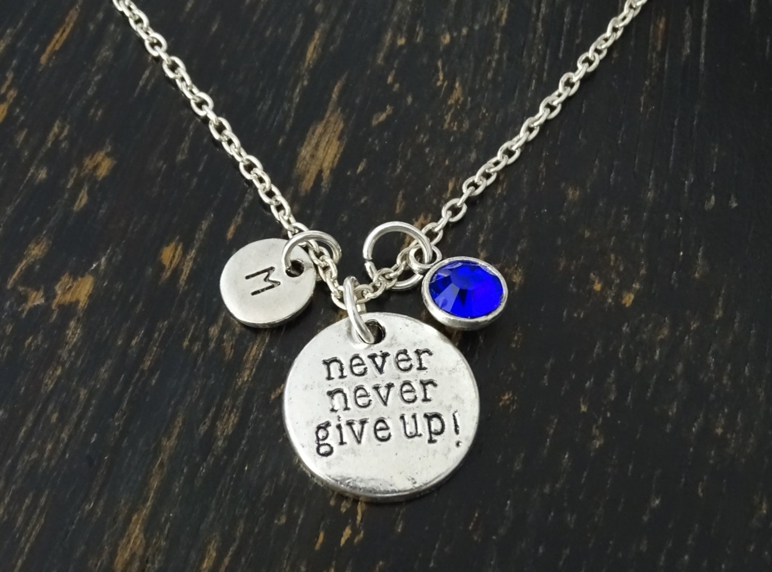 Winston Churchill Quote Never Give Up Necklace Never Give Up