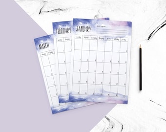 Creative 2017 planner + weekly planner + daily planner (water corlobackground) printable plalner / personalized planner / 2016 calendar