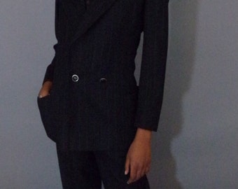 Sale Vintage 1990s Emanuel Ungaro Parallele pinned stripe pants suit made Italy