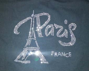 Paris France Eiffel Tower Applique Bling Rhinestone