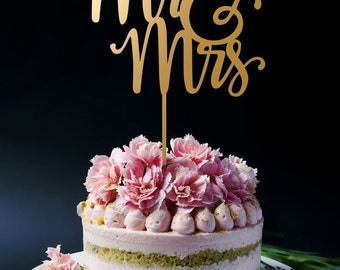 Wedding Cake Topper, Mr and Mrs Cake Topper, Custom colors