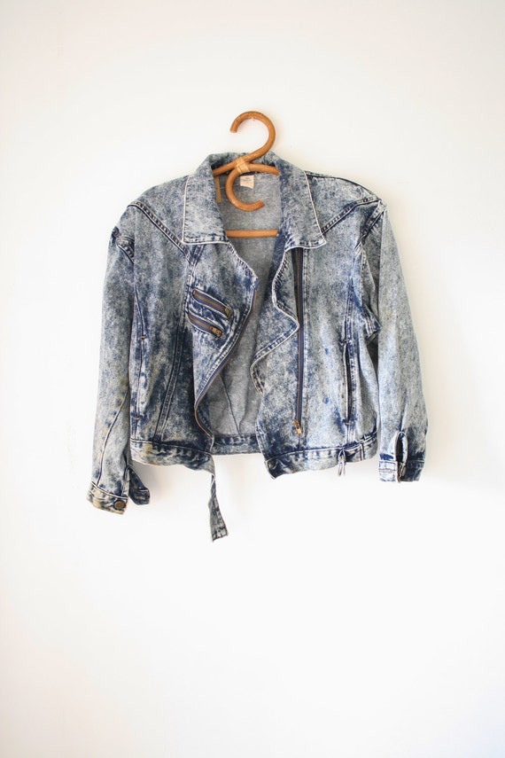 80s Acid wash Denim Jacket Medium