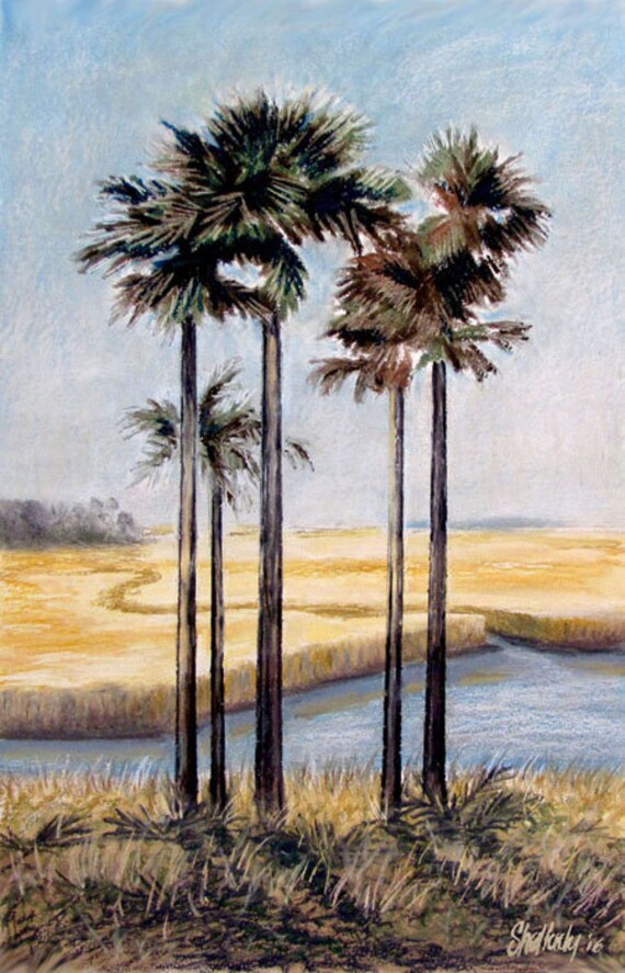 Savannah Palms Fine Art Print Pastel Palm Trees Savannah
