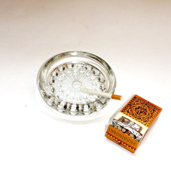 Cigar glass ashtray Vintage glass ashtray The Soviet Union