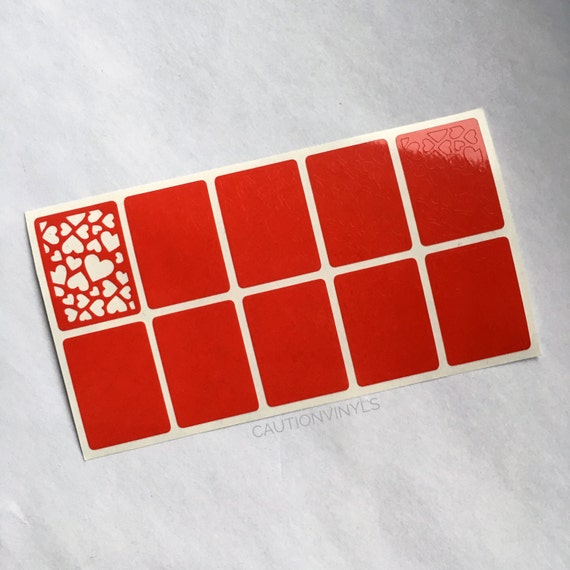 Scattered Hearts Nail Vinyl Nail Stencil for by CautionVinyls