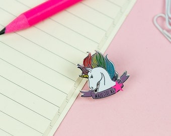 Majestic As F***! Unicorn Enamel Pin // Unicorn pin, lapel pin, hard enamel pin // Majestic unicorn, mature adult 18+ // EP009